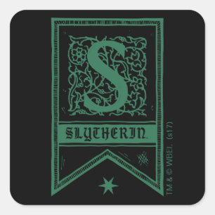 Sticker Carré Harry Potter Bannière Monogramme Slytherin