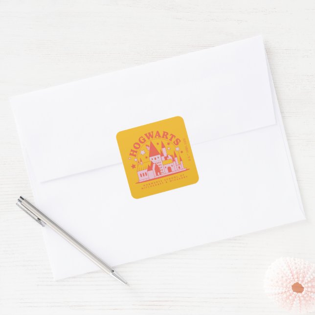 Sticker Carré HARRY POTTER™ | Cute HOGWARTS™ School (Enveloppe)