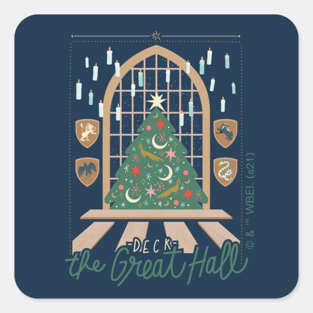 Sticker Carré Harry Potter | Deck the Great Hall (Devant)