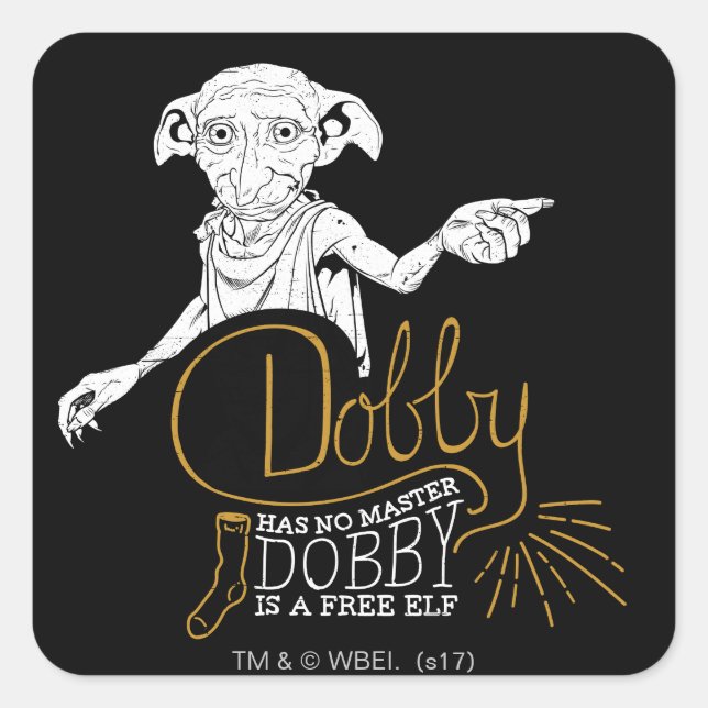 Sticker Carré Harry Potter| Dobby sans maître (Devant)