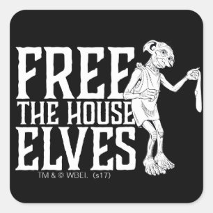 Sticker Carré Harry Potter   Libérez les Elfes de Maison