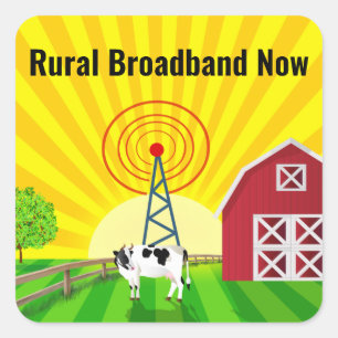 Sticker Carré Haut débit rural maintenant