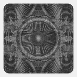 Sticker Carré Haut-parleurs de musique noir et blanc