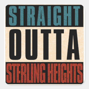 Sticker Carré Hauteur droite de Sterling Michigan MI