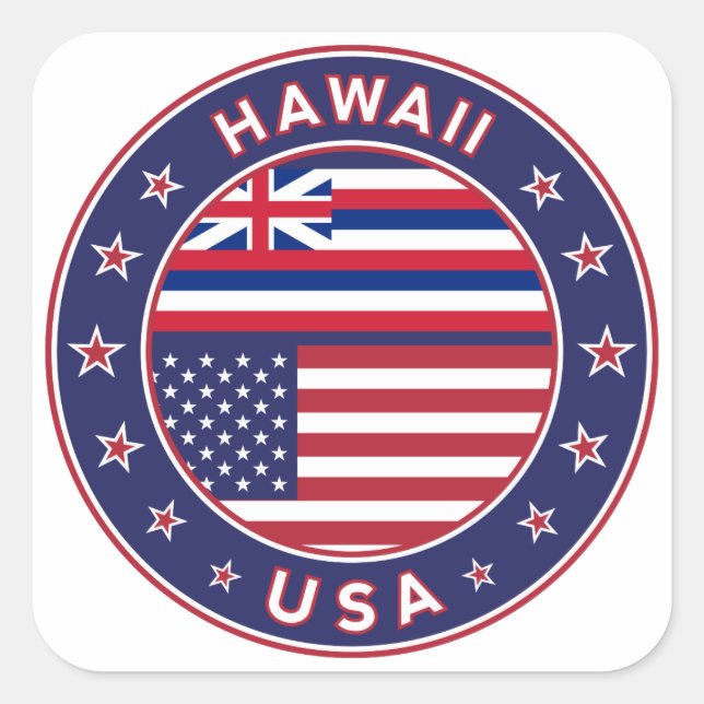 Sticker Carré Hawaii sticker, Hawaii, USA (Devant)