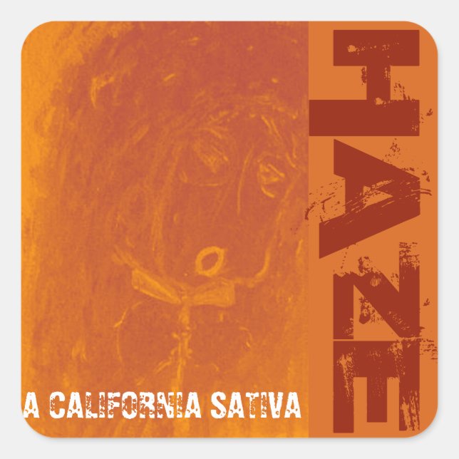 STICKER CARRÉ HAZE CALIFORNIE SATIVA (Devant)