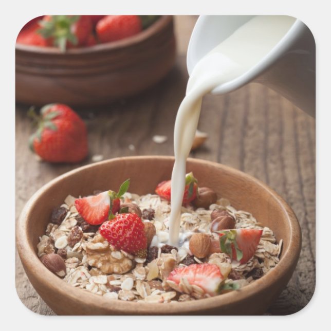 Sticker Carré Healthy breakfast (Devant)