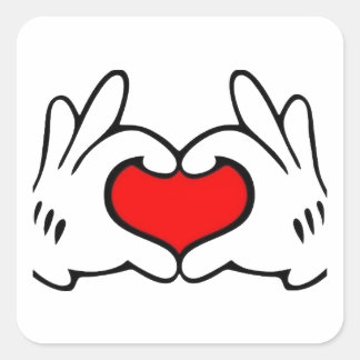 Sticker Carré Heart Hand 
