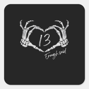 Sticker Carré Heart Skeleton Main Classic