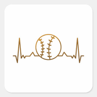 Sticker Carré Heartbeat de baseball