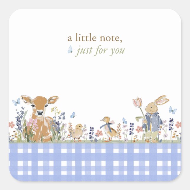 Sticker Carré Hearthlight Notes Spring Soft Meadow Gingham (Devant)