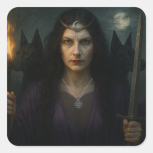Sticker Carré Hecate, déesse du carrefour