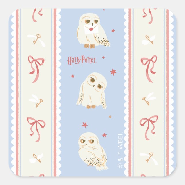 Sticker Carré Hedwig Owl Post Stripe Pattern (Devant)