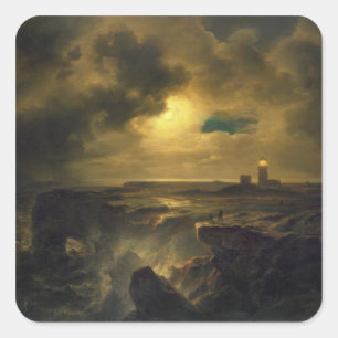 Sticker Carré Helgoland dans le clair de lune, 1851