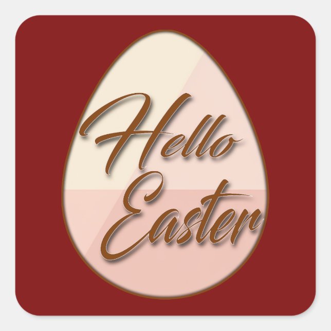 Sticker Carré Hello Easter – Minimal Egg Design - Autocolante (Devant)