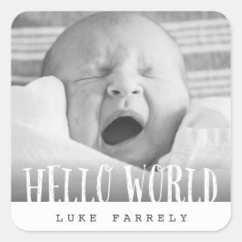 STICKER CARRÉ HELLO WORLD