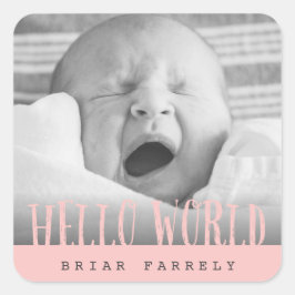 STICKER CARRÉ HELLO WORLD