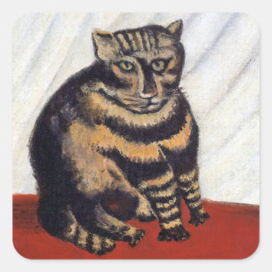 Sticker Carré Henri Rousseau - Le Chat Tigre