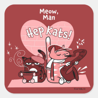 Sticker Carré HEP KATS by Jeff Willis Art