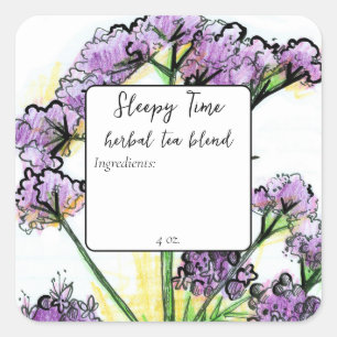 Sticker Carré Herbal Valérian Fleur Sleepy Time Blair
