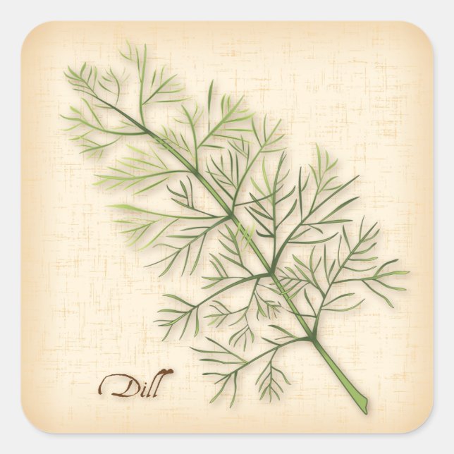 Sticker Carré Herbe Dill (Devant)
