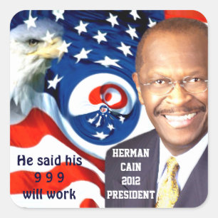 Sticker Carré Herman Cain 2012_