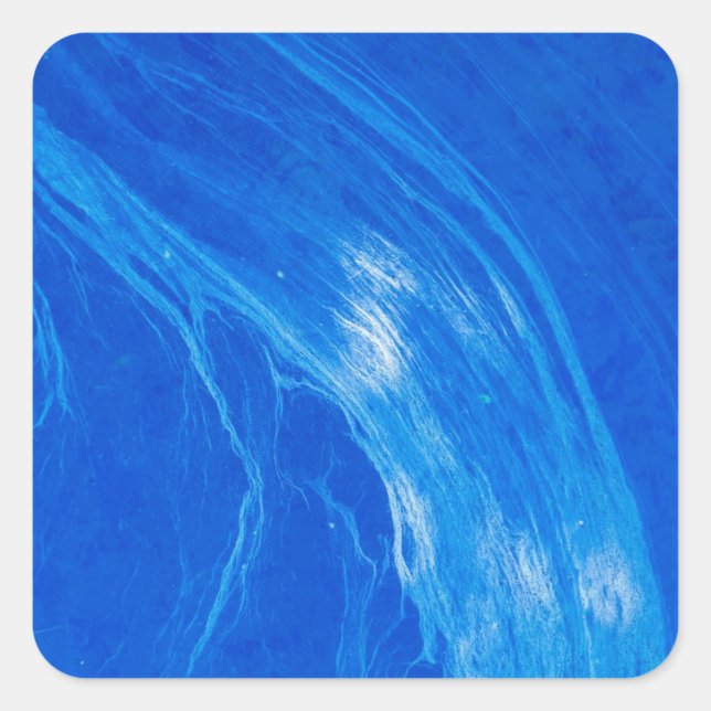 Sticker Carré Heure d'été des vagues bleues océaniques (Devant)