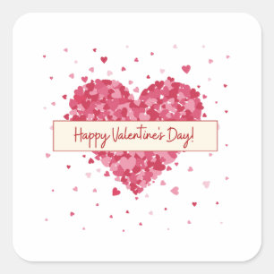 Sticker Carré Heureuse Sainte-Valentin 2023, Aimez-Vous Mon Amou