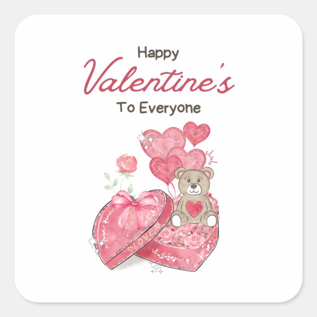 Sticker Carré Heureuse Sainte-Valentin 2023 - Images d'amour ten (Devant)