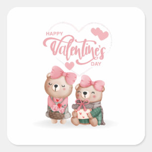 Sticker Carré Heureuse Sainte-Valentin 2023 - Love Images Drôle