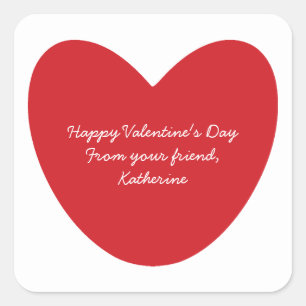Sticker Carré Heureuse Sainte-Valentin coeur enfants classe pers