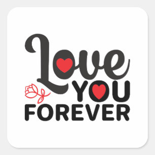 Sticker Carré Heureuse Sainte-Valentin - Vous Aimez Pour Toutes 