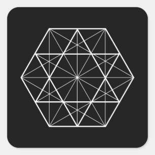 Sticker Carré Hexagon lignes géométrie sacrée
