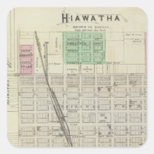 Sticker Carré Hiawatha, Everest, Morrill et Baker, Kansas