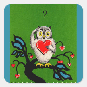 Sticker Carré hibou de Valentine