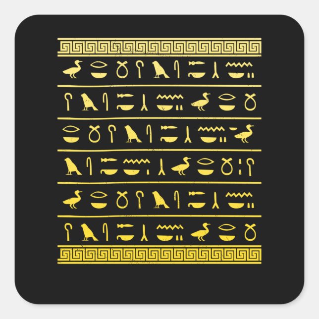 Sticker Carré Hiéroglyphes égyptiens Historien Egypte ancienne (Devant)