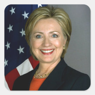Sticker Carré Hillary Clinton Portrait officiel