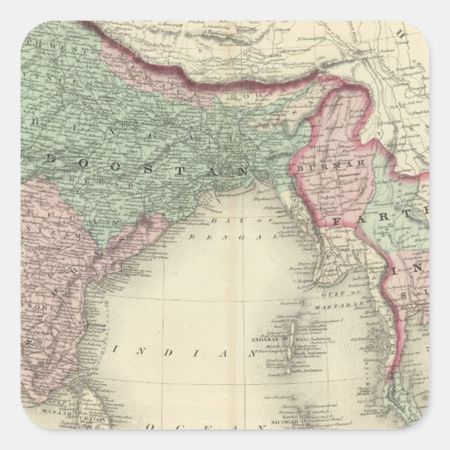 Sticker Carré Hindoostan et l'Inde éloignée (Devant)