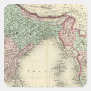 Sticker Carré Hindoostan et l'Inde plus lointaine