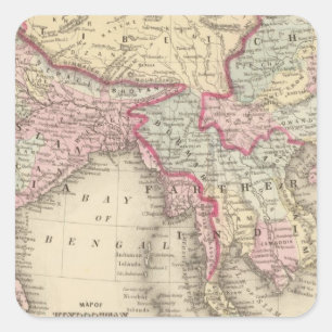Sticker Carré Hindoostan, Inde plus lointaine, Chine, Thibet 2