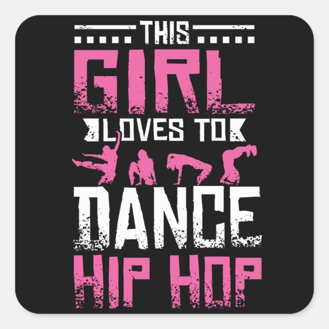 Sticker Carré Hip hop de danse fille (Devant)