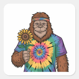 Sticker Carré Hippie Sasquatch