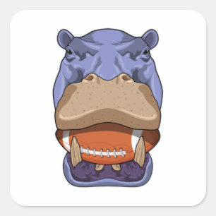 Sticker Carré Hippo à Football Sports