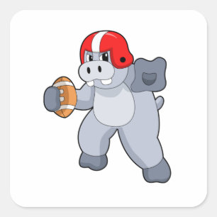 Sticker Carré Hippo à Football Sports