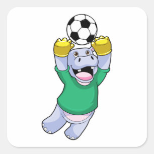 Sticker Carré Hippo à Soccer Sports