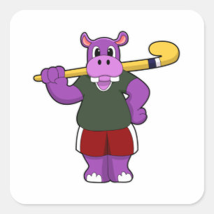 Sticker Carré Hippo at hockey