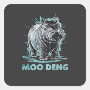Sticker Carré Hippo Radiant Moo Deng