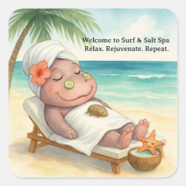 Sticker Carré Hippo Spa by the beach 
