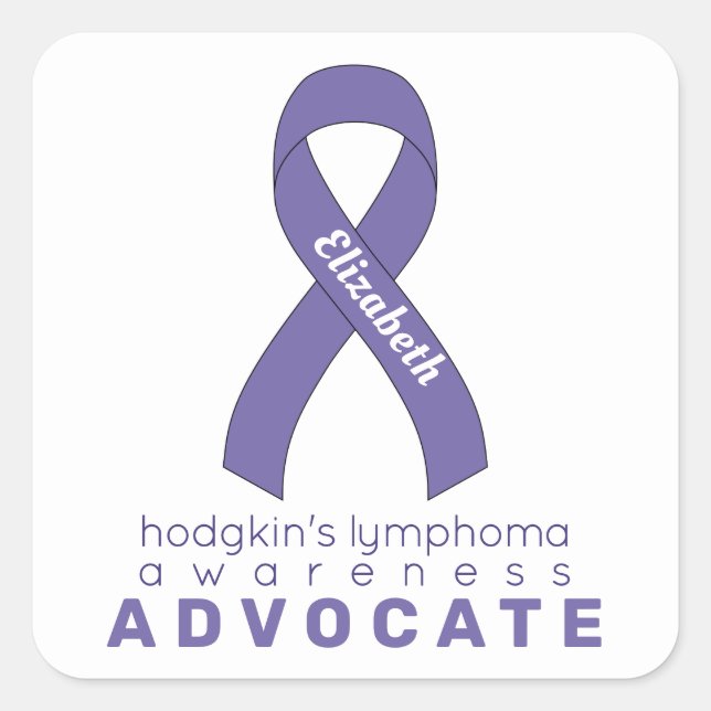 Sticker Carré Hodgkin's Lymphoma Advocate White (Devant)