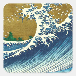 Sticker Carré Hokusai